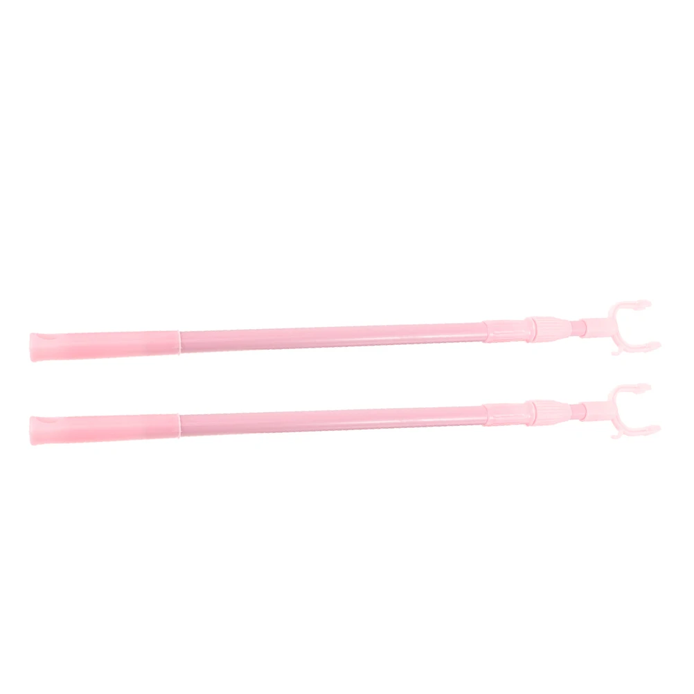 

2 Pcs Clothesline Rod Heavy Duty Telescoping Closet Pole Long Garment Fork Stick Drying Tool Household Clothes Poles