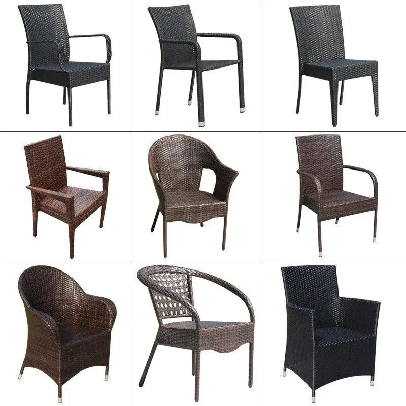Outdoor rattan woven tables and chairs, dining room interior furniture combinations, courtyard leisure balconies
