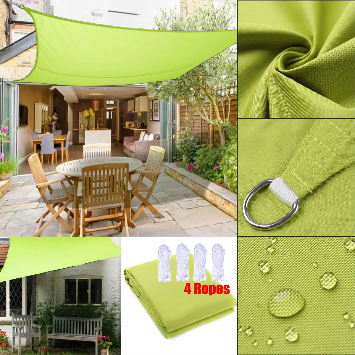 

Green Oxford Fabric Rectangle Square Shade Sail Waterproof outdoor sunshade Swimming Pool Cover Sunscreen shed gazebo shade 300D