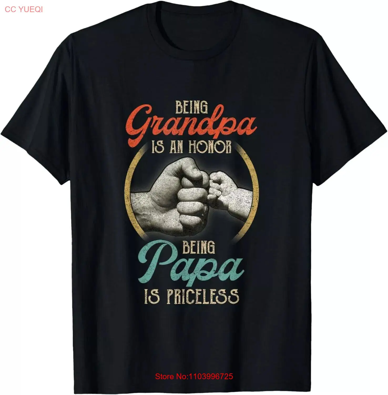 Being Grandpa Is An Honor Being Papa Is Priceless Vintage Gift Unisex T-Shirt