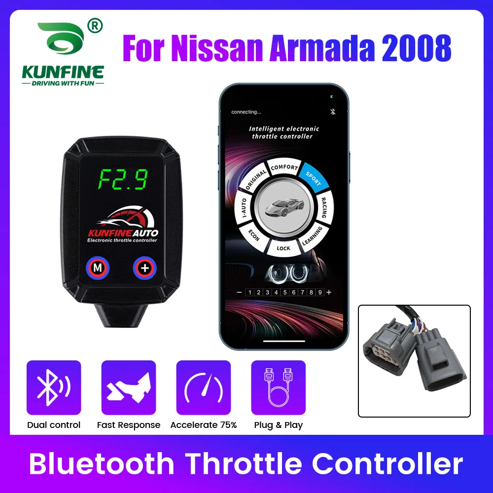 日産アルマダ 2008 車の電子スロットルコントローラレーシングアクセル強力なブースター Bluetooth アプリチューニングパーツアクセサリー