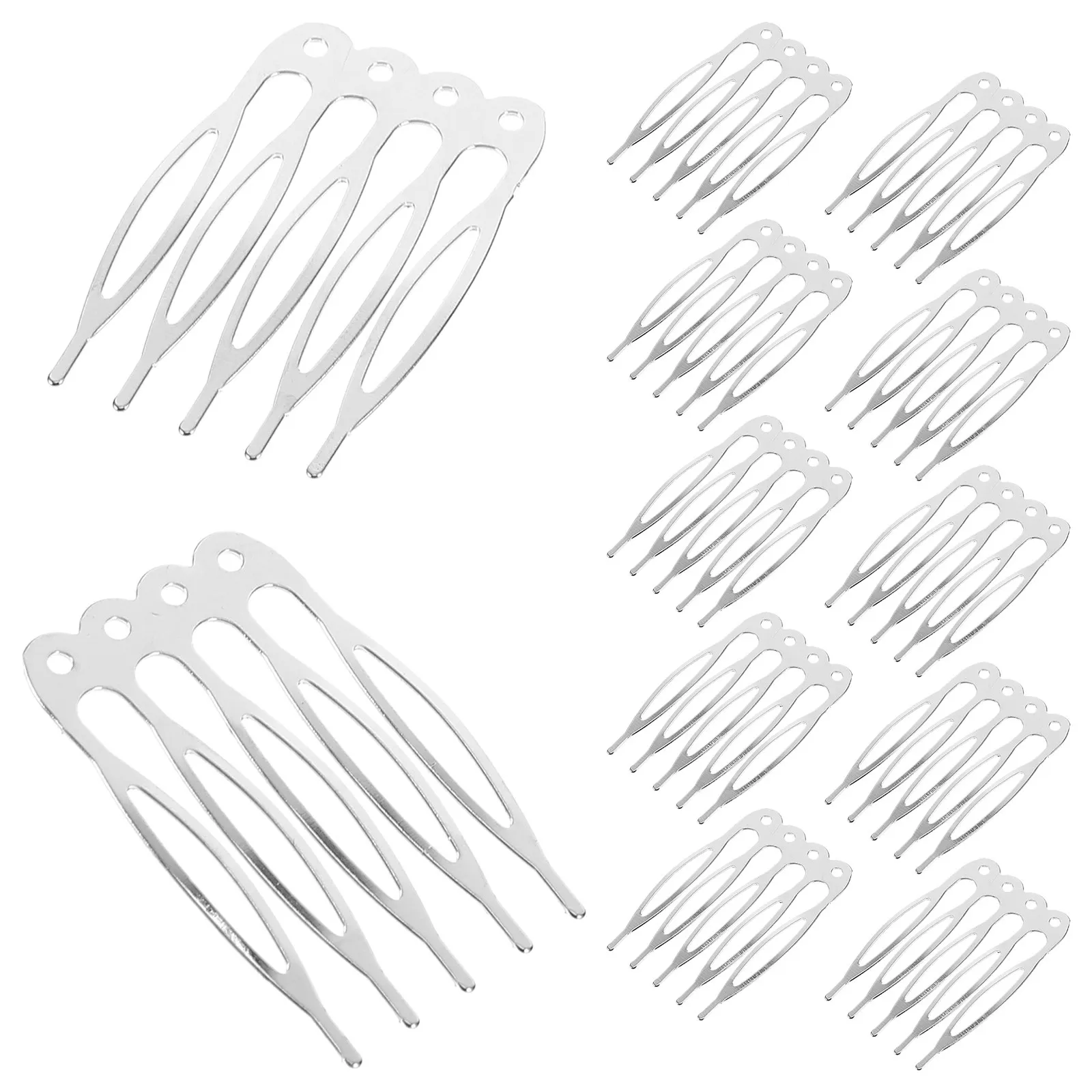 

50Pcs Bridal Hair Combs for Women Metal Hair Comb Clips 5 Teeth Secure Hold for Veil Headband Updo Bun Prom Anniversary