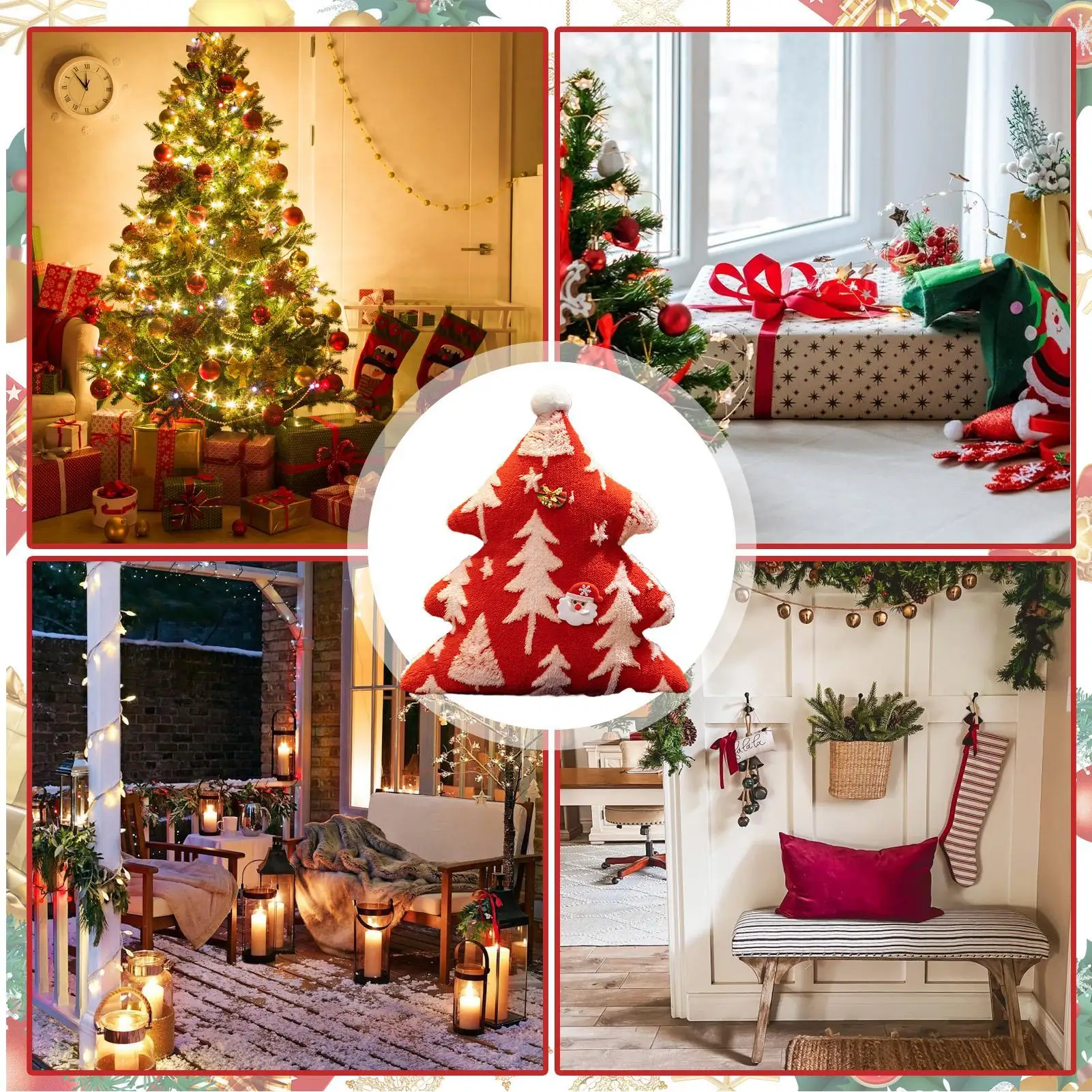 

Christmas Couch Pillows Winter Holiday Christmas Cushion Decoration Boho Soft Cushion For Indoor Halloween Couch Living Bedroom