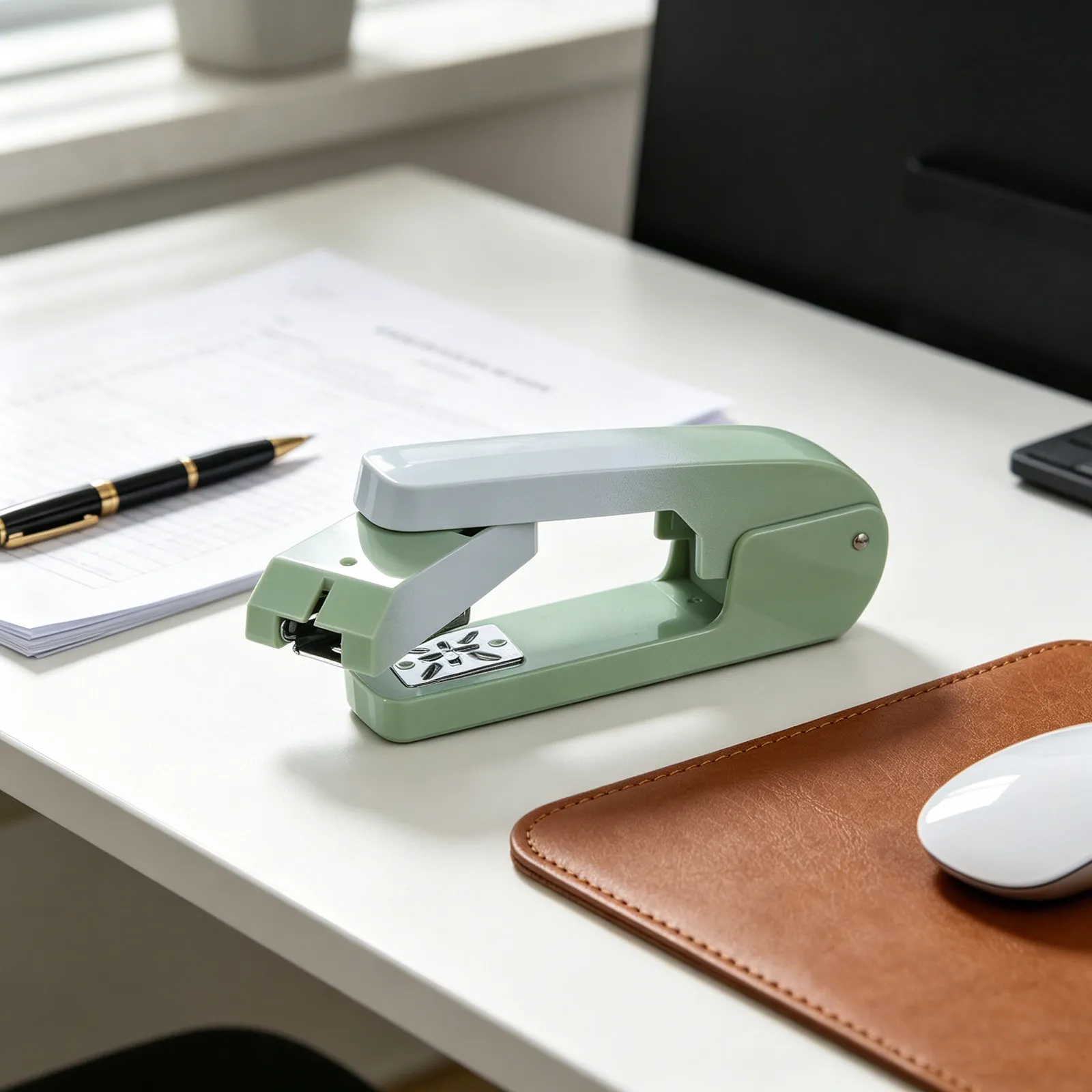 1Set 360 Degree Rotating Desktop Stapler Manual Office School Stapler for Paper Booklets Fits 24 6 26 6 Staples Includes Staples