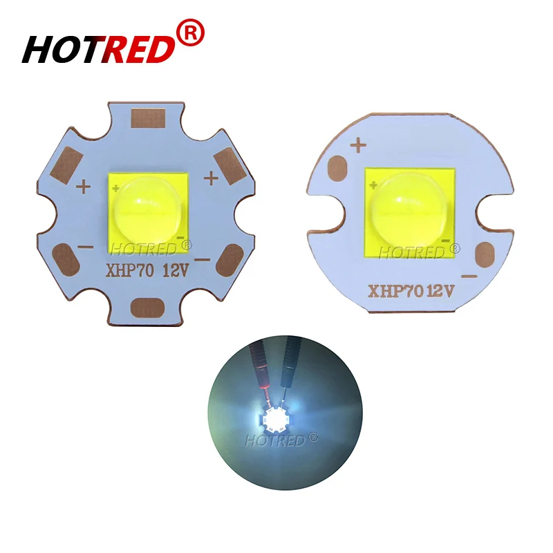 Epileds 7070 20W 12V 6V Led zastępuje MKR XHP70 XHP50 LED Emitter Cool White 6500K LED Diode Chip Light z 20mm miedzianą PCB