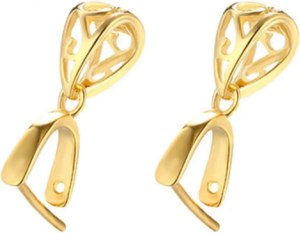 

2 шт. соединительные застежки-держатели для подвесок из стерлингового серебра 925 пробы для ожерелий, аксессуары для изготовления ювелирных изделий своими руками (золотистый цвет)