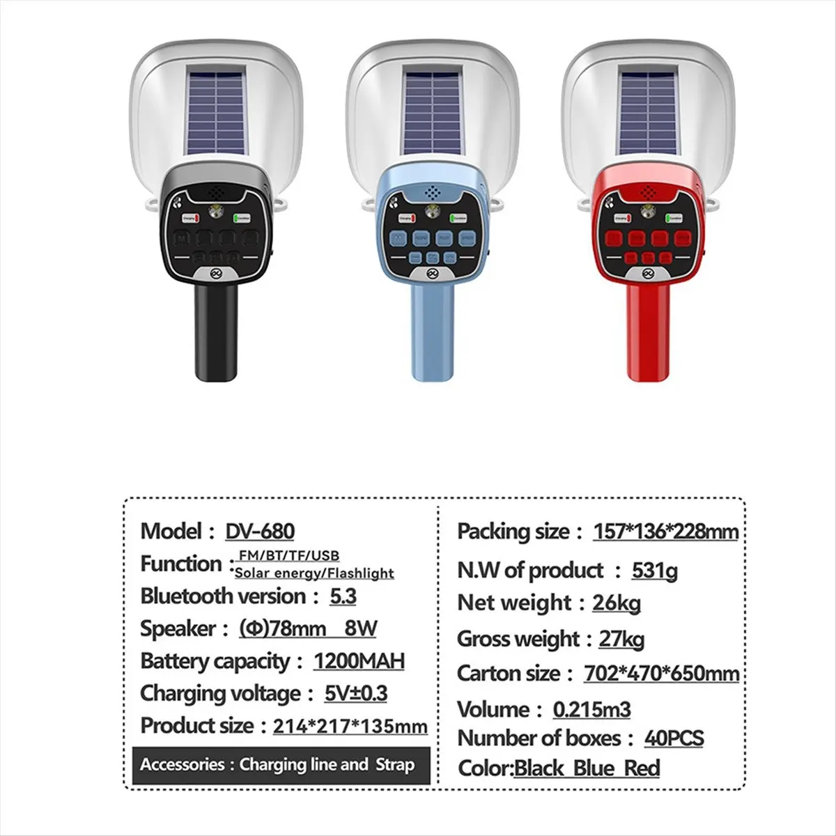 

Портативный беспроводной солнечный мегафон-громкоговоритель AS62 с Bluetooth, PA-системой, функцией записи, многофункциональный ручной усилитель звука, B