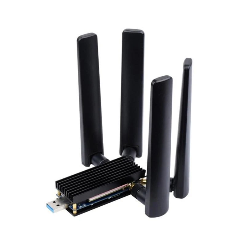 High Speed Dongle USB3.1 Expansion Card with 4 Antennas Aluminum Alloy Heatsink for Board Computer Internet