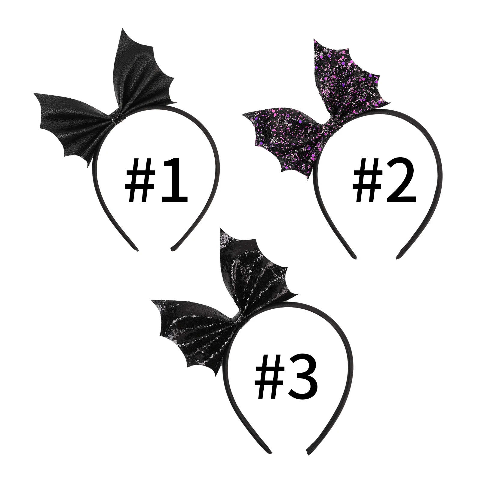 2025 الكلاسيكية بولي Leather الجلود الخفافيش الجناح الشعر القوس الساتان الفتاة هيرباند اليدوية حفلة تأثيري إكسسوارات الشعر HalloweenDIY أغطية الرأس