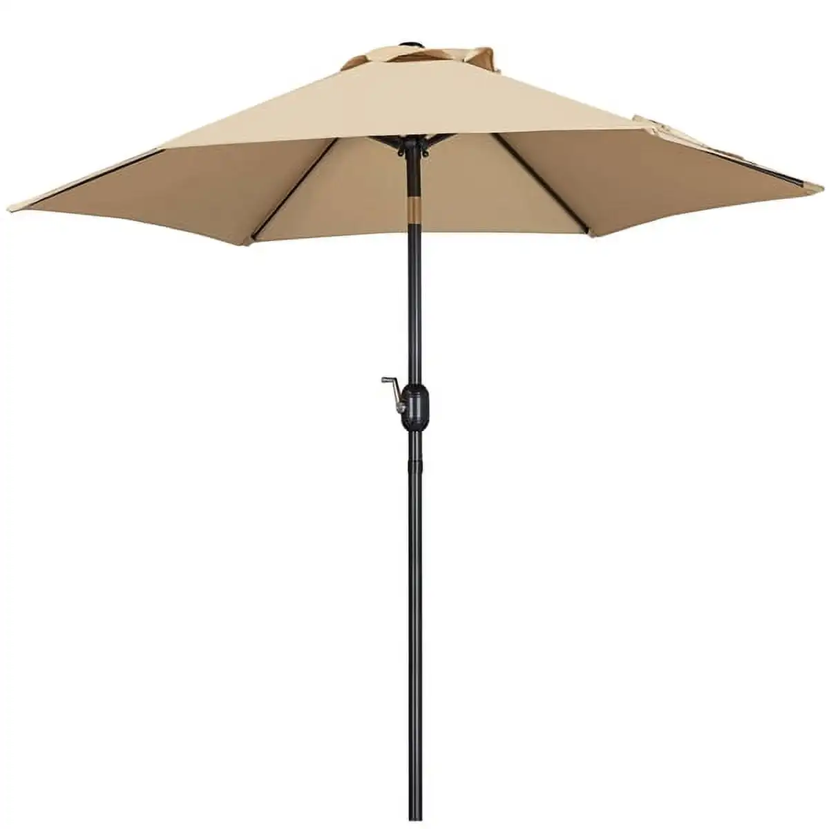 

7.5 Foot Patio Umbrella with Crank and Push Button to Tilt, Tan