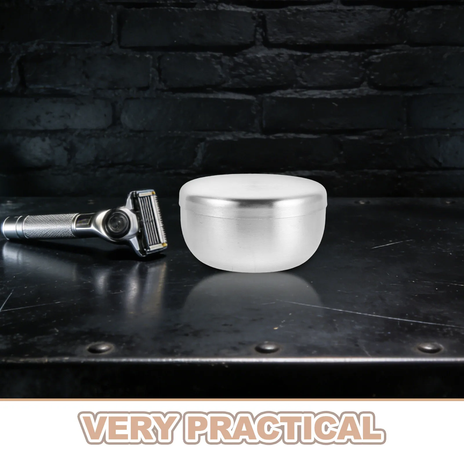 4-teiliges Edelstahl-Rasierschalen-Set, Runde Metallbecher mit Deckel, Multifunktionale Rasiercreme-Schale für Männer, Reise-Seifenschaum-Schale