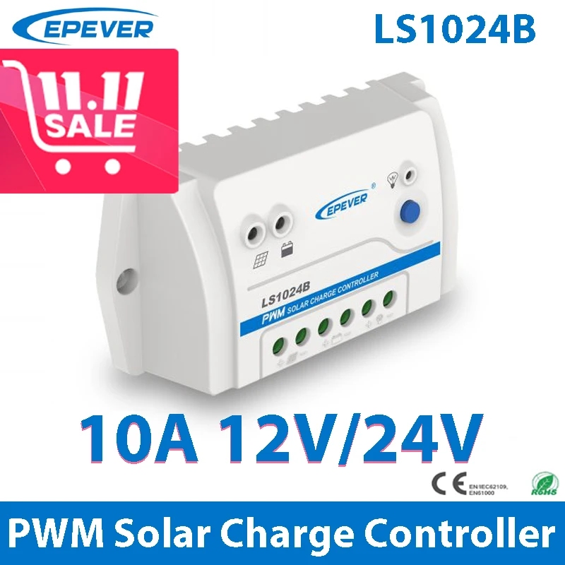 LS1024B 10A 10amp EPSolar EPEVER PWM Solar Charge Controller apply to solar home system solar lighting and solar road singals