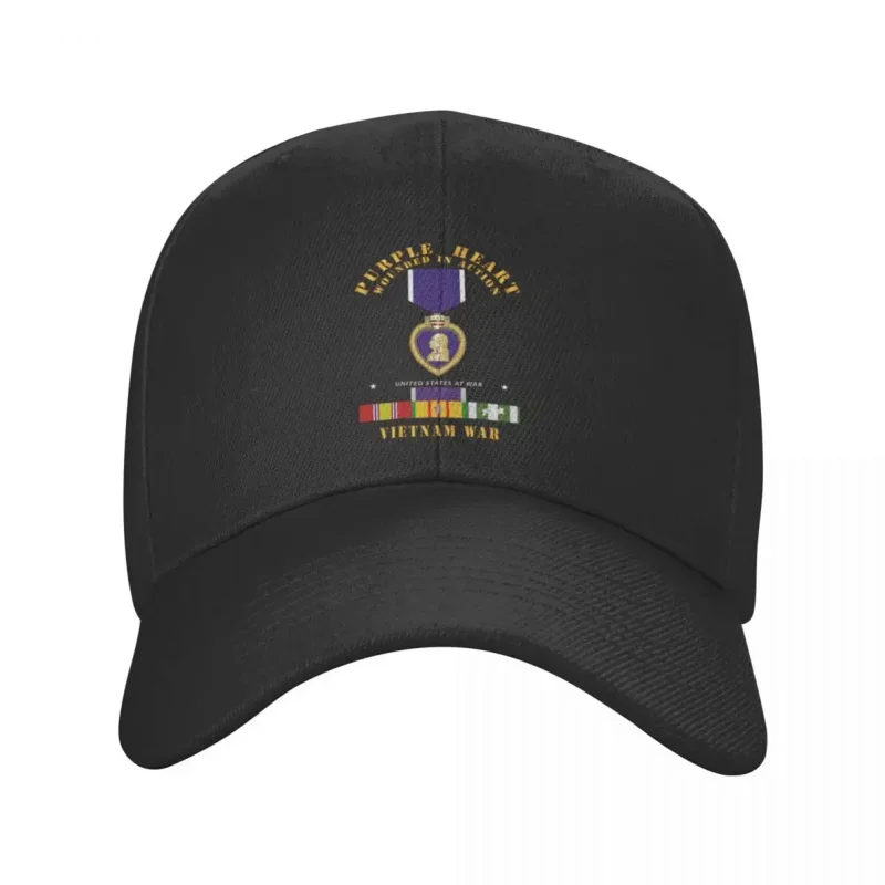 Purple Heart - WIA at VN SVC in Purple Heart Ribbon Baseball Cap Snapback Cap Luxury Cap Women's Beach Outlet Men's