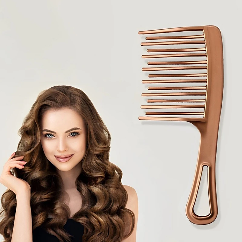 【New】Double Row Big Tooth Comb Wide Tooth Ladies Special Perm Curly Plastic Large Fluffy Long Hair Styling Comb Salon