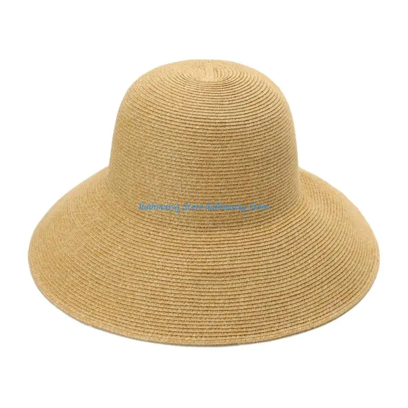 

573B Wide Brimmed Boaters Straw Hat With Artistic Lace Appliques Designs For Outdoor Event And Everyday Elegances