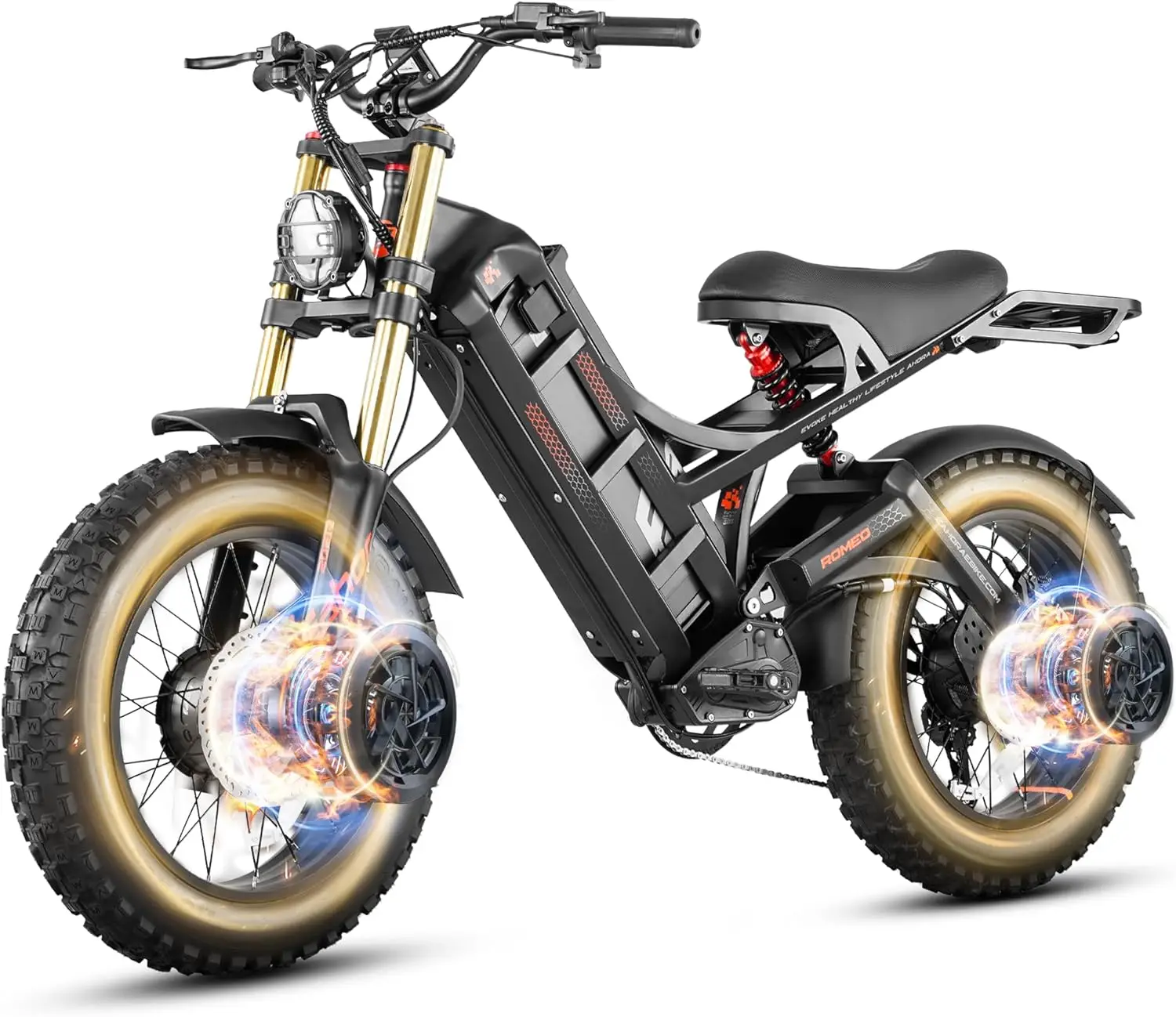 250W Extreme Power Electric Bicycle 52V Dual Motor Off Road Racing E Bike For Adults Men Performance
