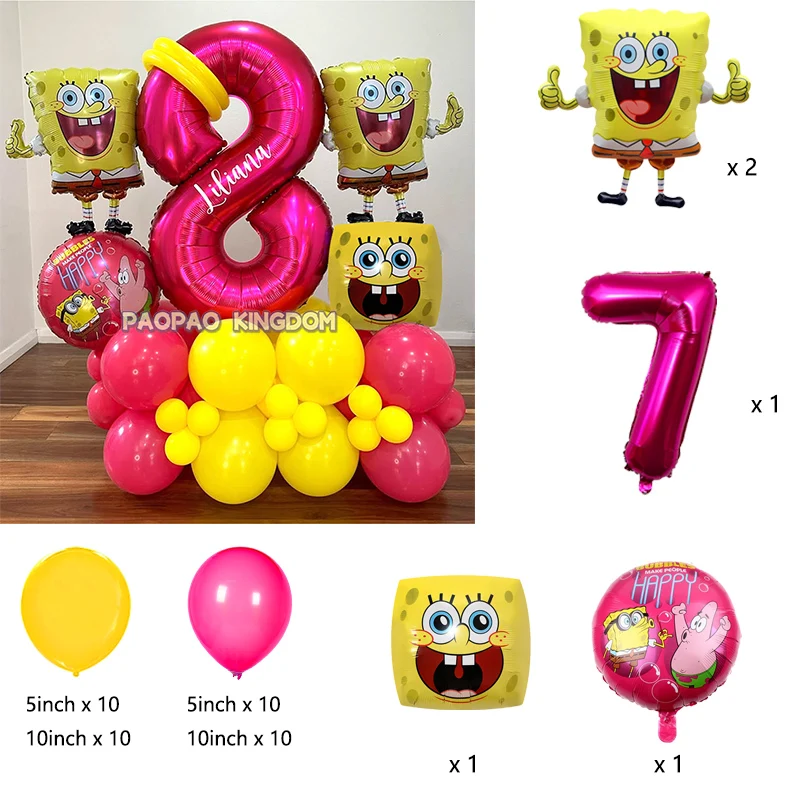 Niedliche SpongeBob Schwammkopf Aluminiumfolien-Ballons für Kindergeburtstage, Babypartys, Eventdekoration und Partyzubehör – Detail 16