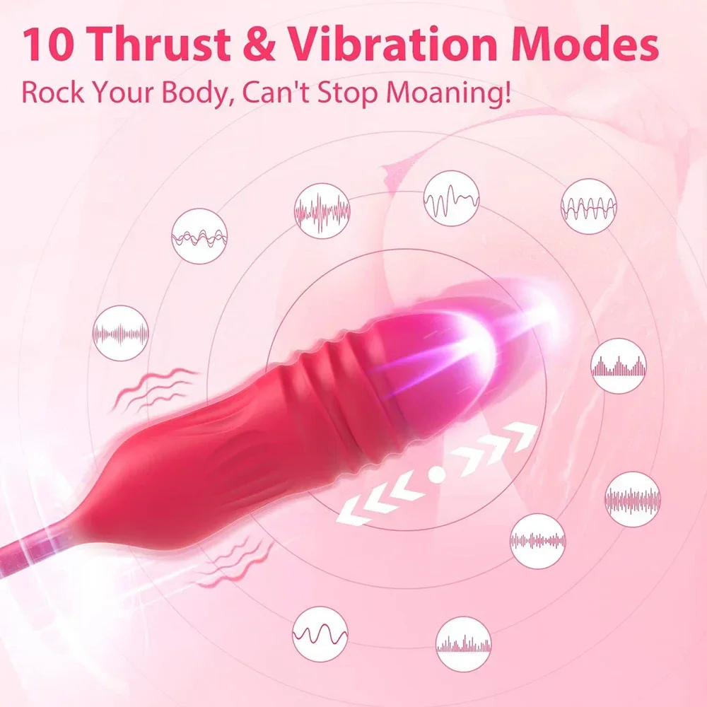 Rose-Toy Dildo Thrusting Vibrator for Women Egg Clitoris Sucker Stimulator Tongue Licking Adults Goods Sucking Sex Toys Female