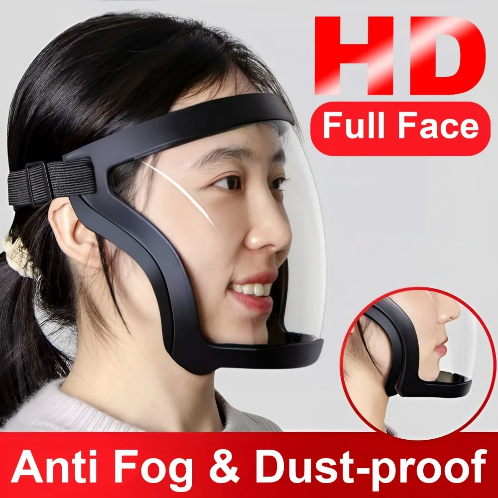 

HD Clear Face Shield Lightweight Comfort Full Face Protection Anti-Fog Visor Reusable Safety Goggles Lab Kitchen Cooking Eyewear