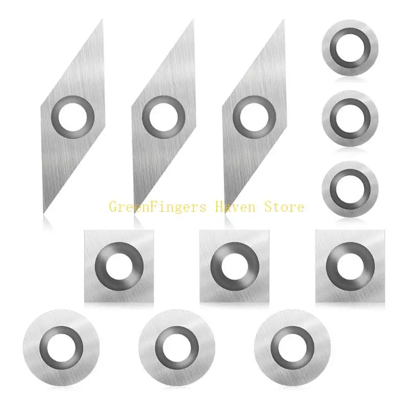 

F68D 12PCS Insert Cutters Woodworking Helical -Planer Cutter Head Set