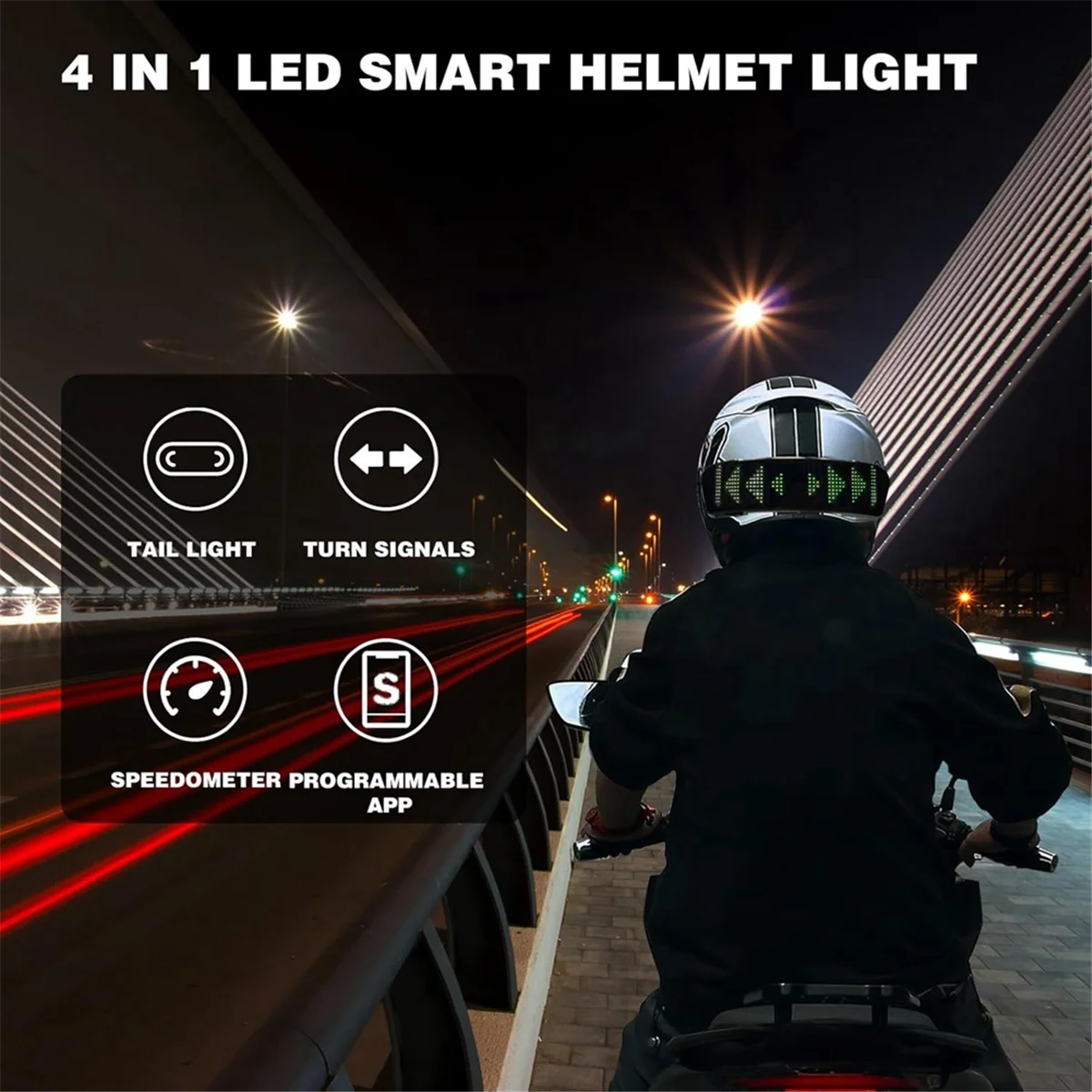 

Highly Recommended.LED Smart Cycling Helmet Taillight, Motorcycle Helmets Light