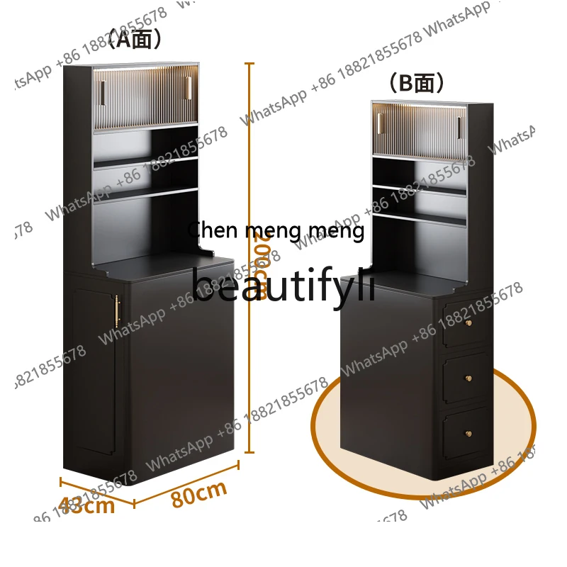 Solid wood narrow island cabinet separate 30cm narrow side cabinet small apartment bar counter dining side cabinet wall lockerH