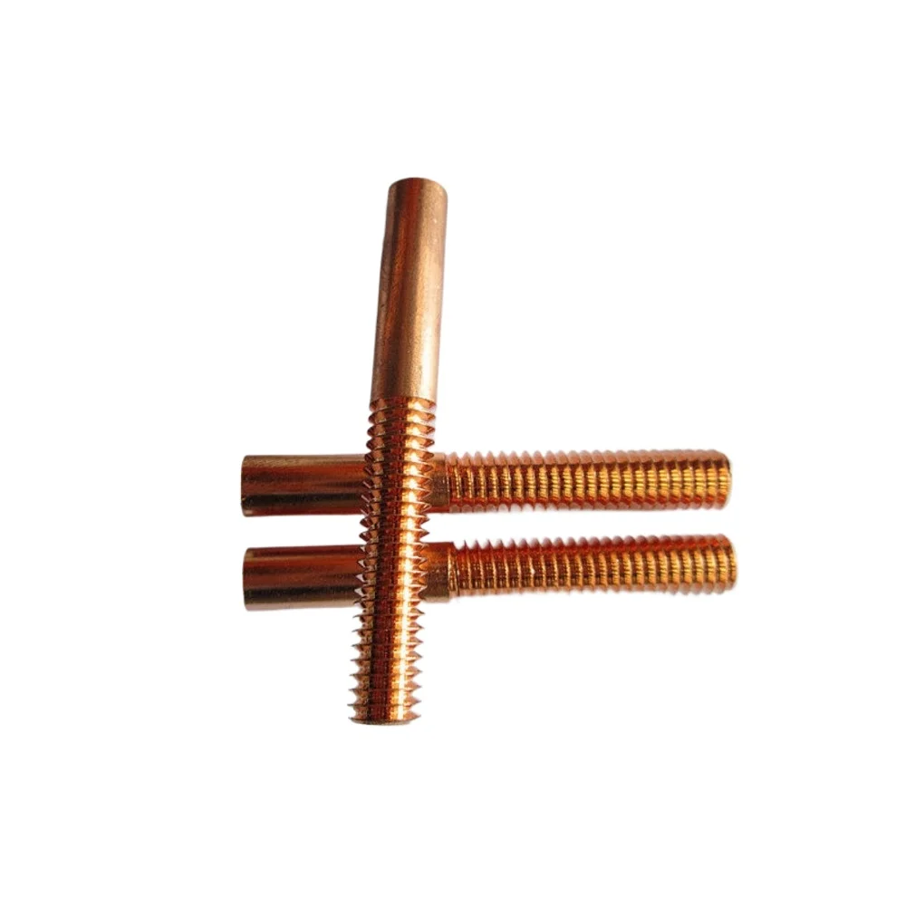 Threaded Electrode M6 * 1.0 Tungsten Steel Tapping Copper Male Electrode Shaking Electrode Red Copper