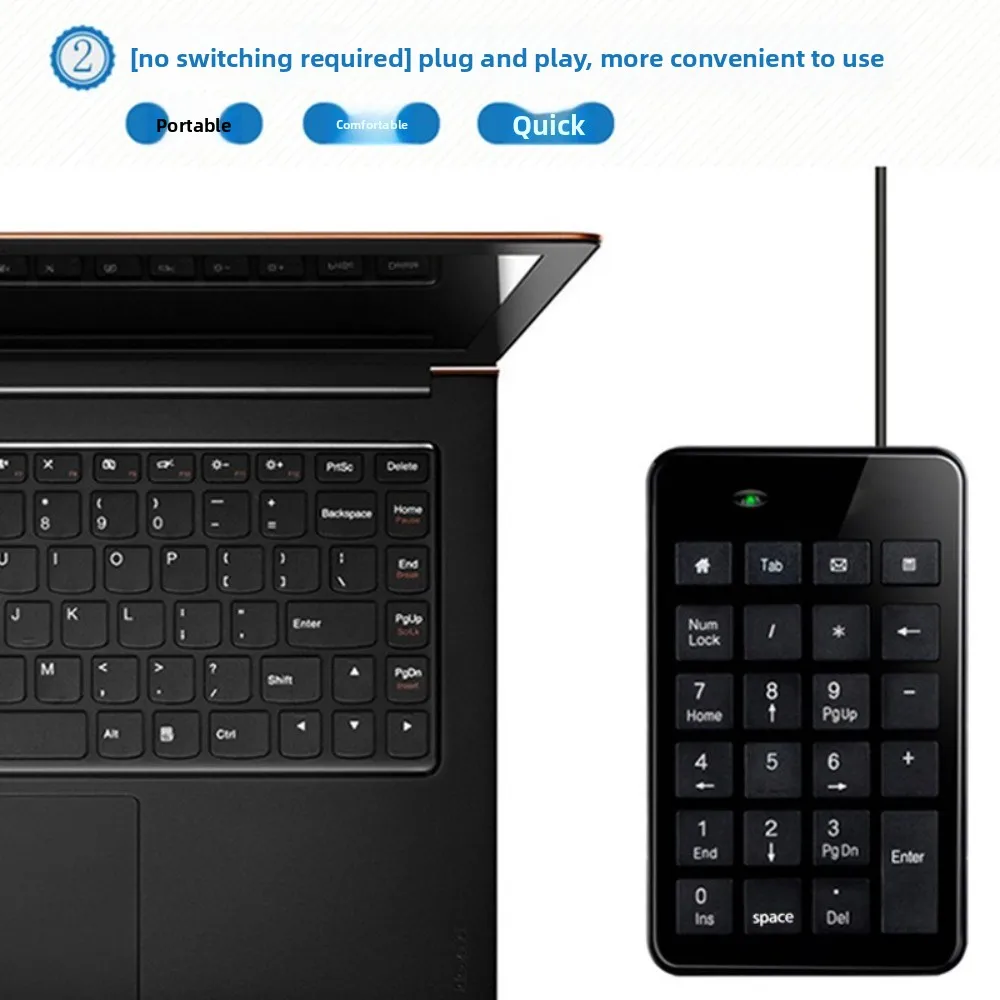 New 23 Keys Wired Number Keypad Multifunctional Mini Number Pad Keyboard Slim Digital Keyboard For Laptop PC Desktop