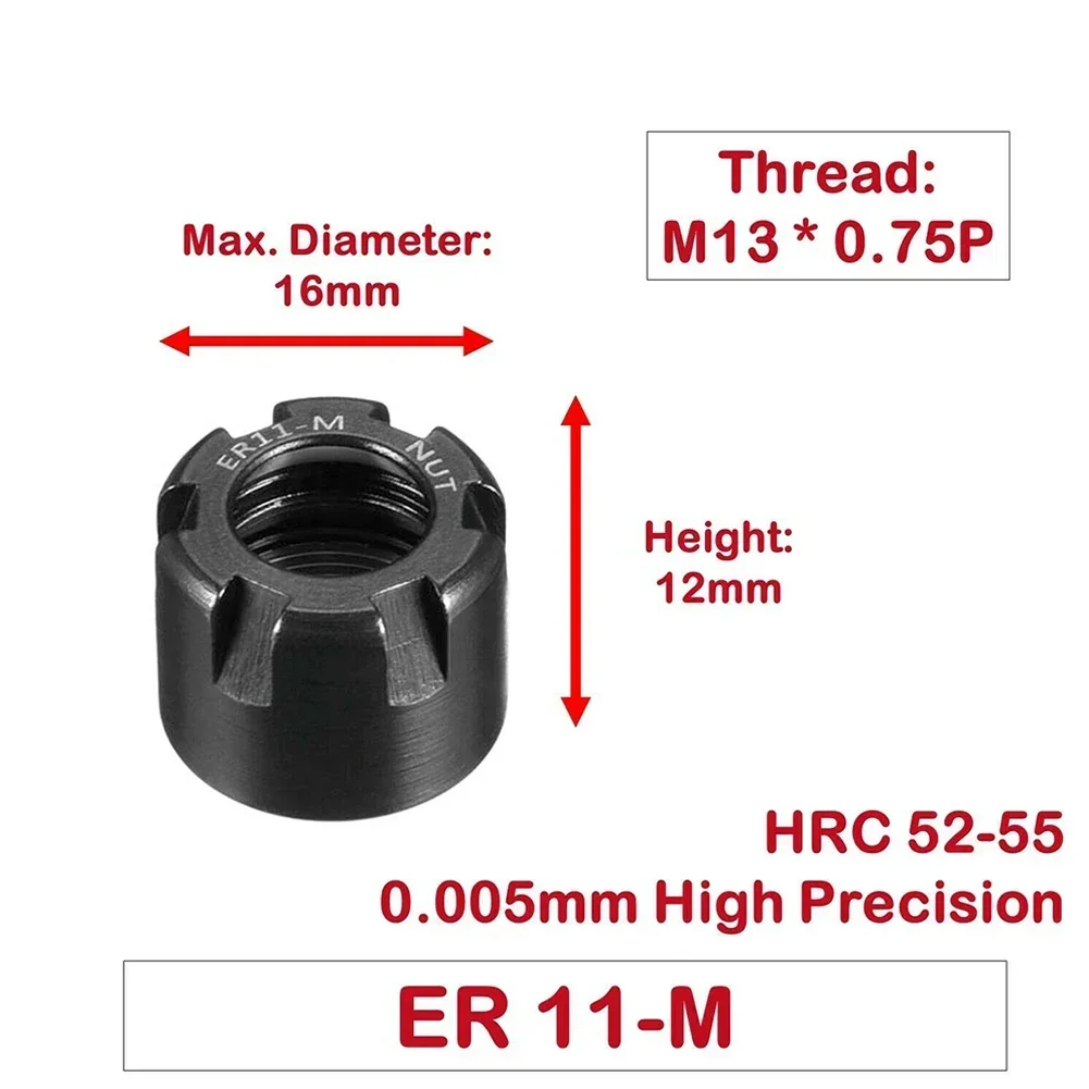 Imagem -04 - Porca de Fixação Er20 Er25 Er40 Mandril de Alta Precisão Fresa Mandril Haste Porca Cnc Er16 0.005 mm Batendo er