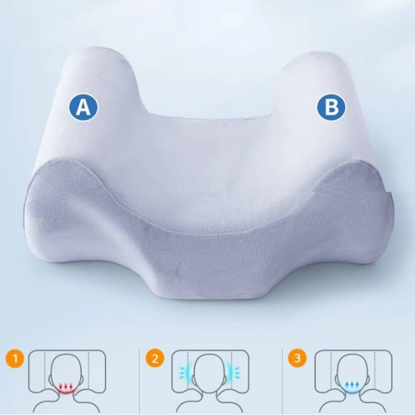 Memory Foam Neck Protection Pillow Concave Head Cradle Cervical Support Cushion for Restful Sleep