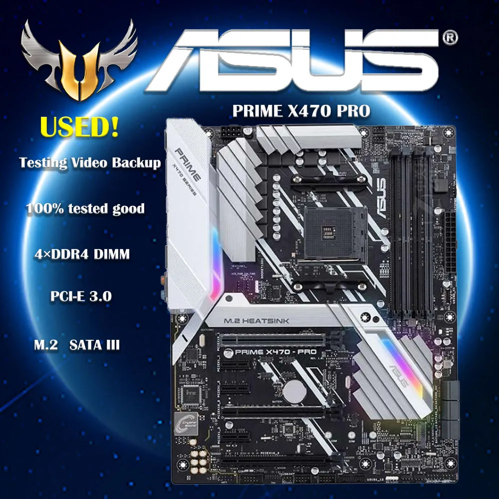 

ASUS PRIME X470 PRO Motherboard With AMD X470 chip Socket AM4 For AMD Ryzen/7th Gen A-Series 4×DDR4 PCI-E 3.0 2 x M.2 ATX