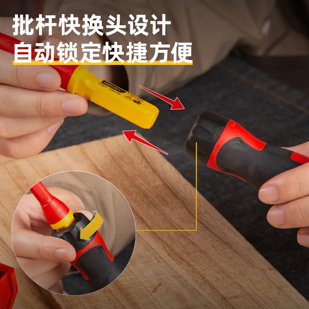 7pcs Insulated Screwdriver Home Circuit Tool Insulation Isolation Current Electrician Cross Flat Screwdriver