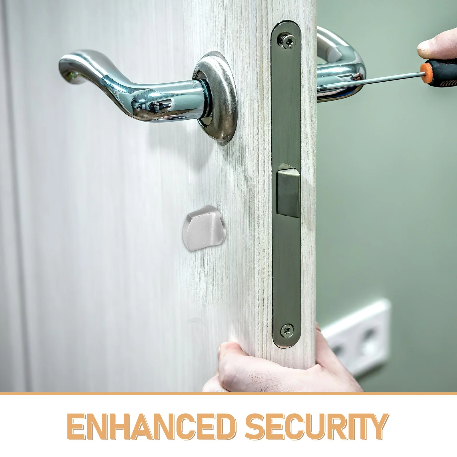 

2Pcs Stainless Steel Antitheft Door Knob Home Security Accessory Durable Lock Replacement Stylish Bedroom Hardware