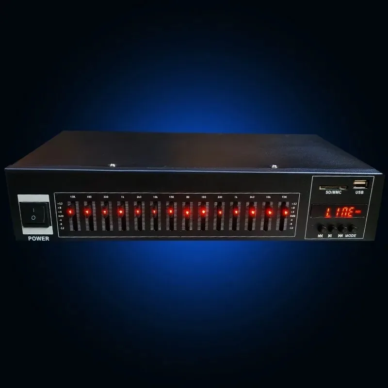 for Home HIFI 14 Band Graphic Stereo Equalizer Bluetooth USB FM Radio Remote Control Audio System
