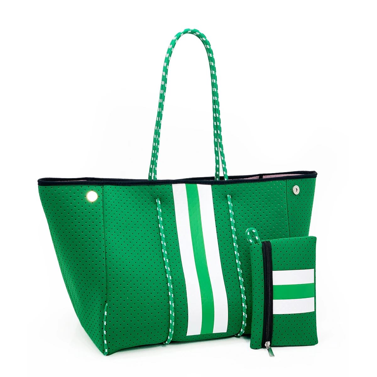 Hot Sale Neoprene Tote Bags Outdoors Gym Bags for Women New Design Neoprene Perforated Beach Tote Bag With Small Purse Handbag