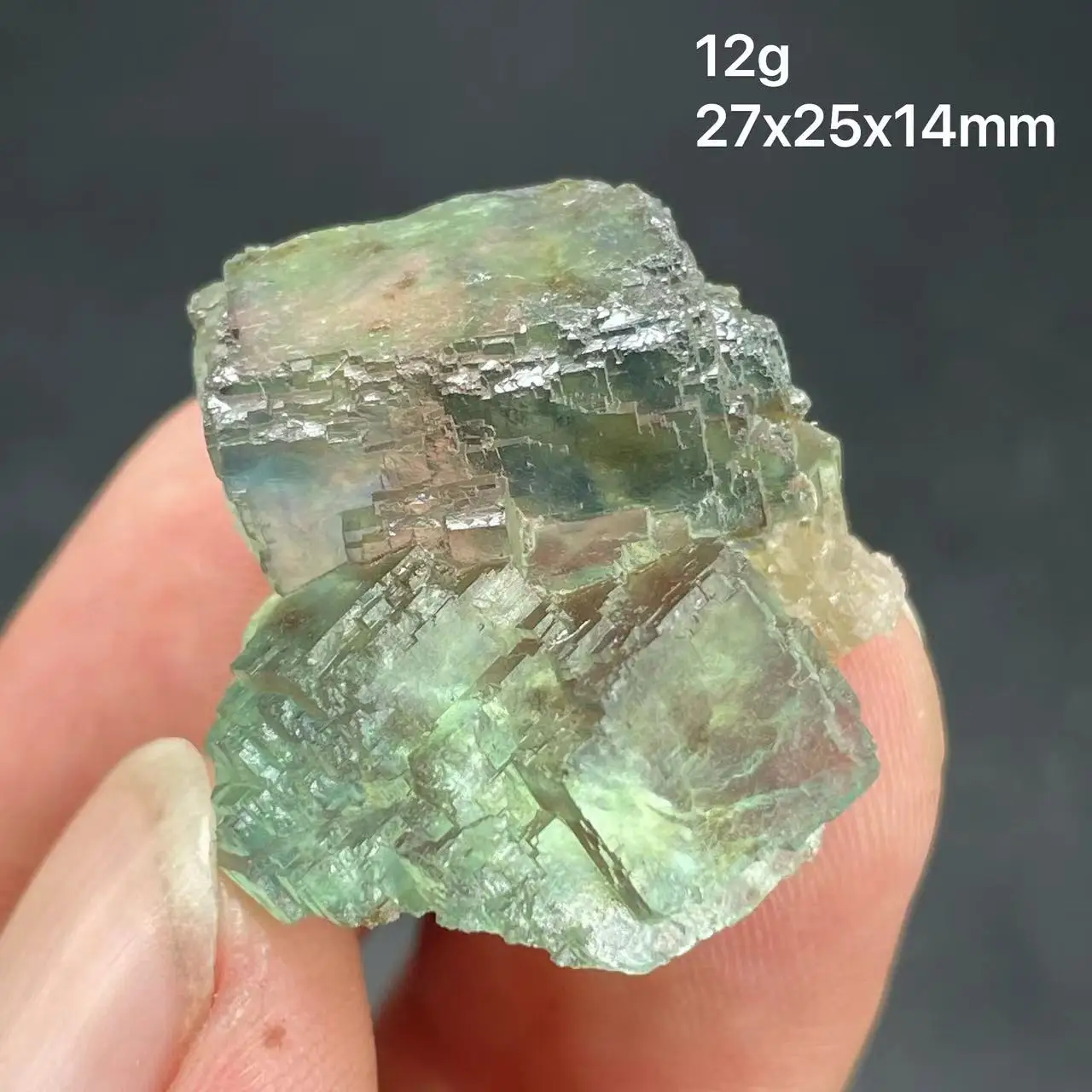 New! 100% natural staircase green transparent fluorite and crystal coexisting mineral specimen stone, from Fujian