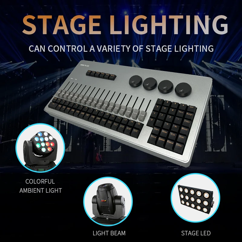 Mini MA Command And Fader Wing Stage Effect Lighting Console For DJ Disco Party DMX Controler Work With Moving Head Beam