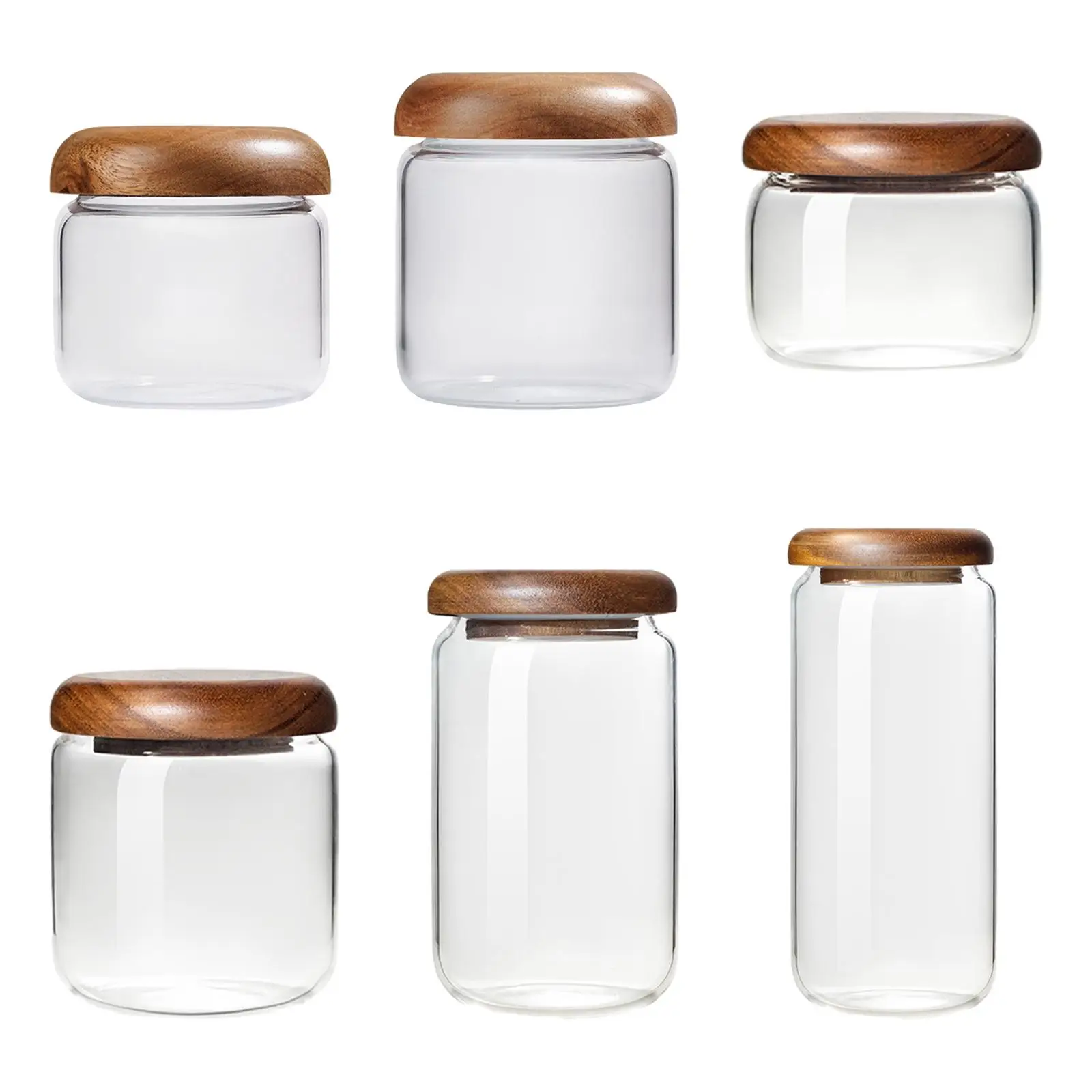 Glass Storage Jar Countertop Seasoning Bottle Spice Jar for Tea Candy Rice