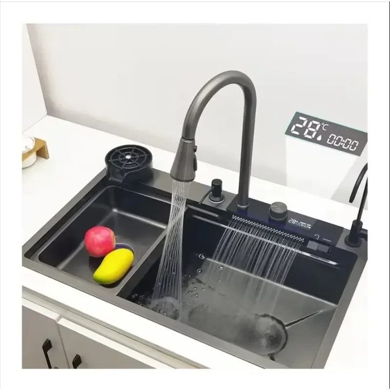 2025 OEM Modern Multifunctional Lavaplato Evier Dish Washer Sinks Smart Faucet Basin Dishwasher Stainless Steel Kitchen Sink
