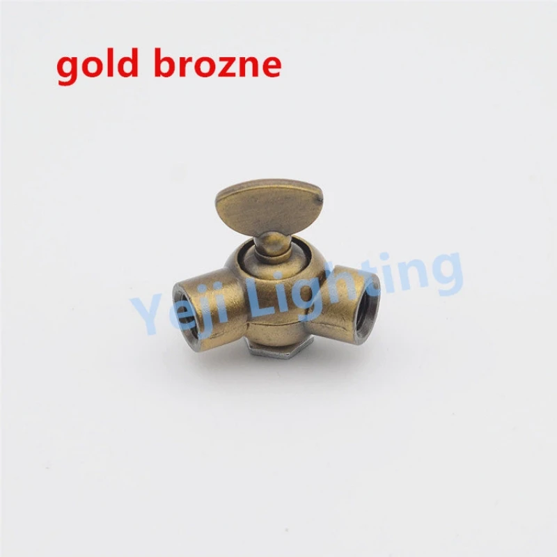 Lamp Base Adapter Metal Two-way Connector Double-pass Universal Steering Joint Ceiling Plate Retro Wall Lamp 270 degrees Adapter