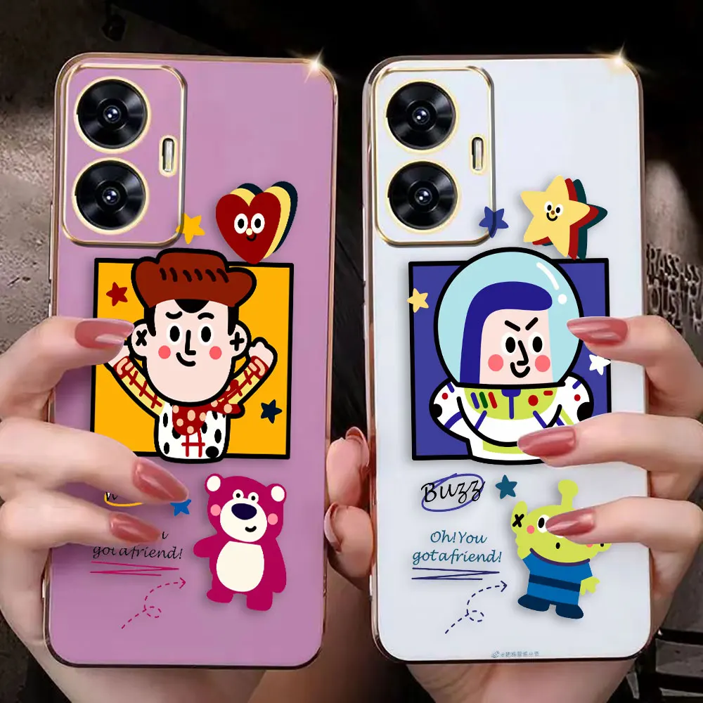 Cover Smooth E-TPU Phone Case For REALME GT 2 NEO3 MASTER 7 8 8I 9 9I 10 11 PRO C21Y C30 5G Case Funda Funny Toy Story Couple