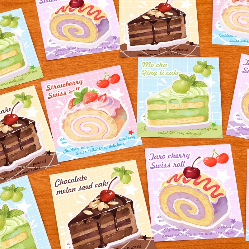 48pcs/lot Creative Cake Desserts Memo Pad Sticky Notes Cute Stationery Label Notepad Planner Sticker Post School Supplies