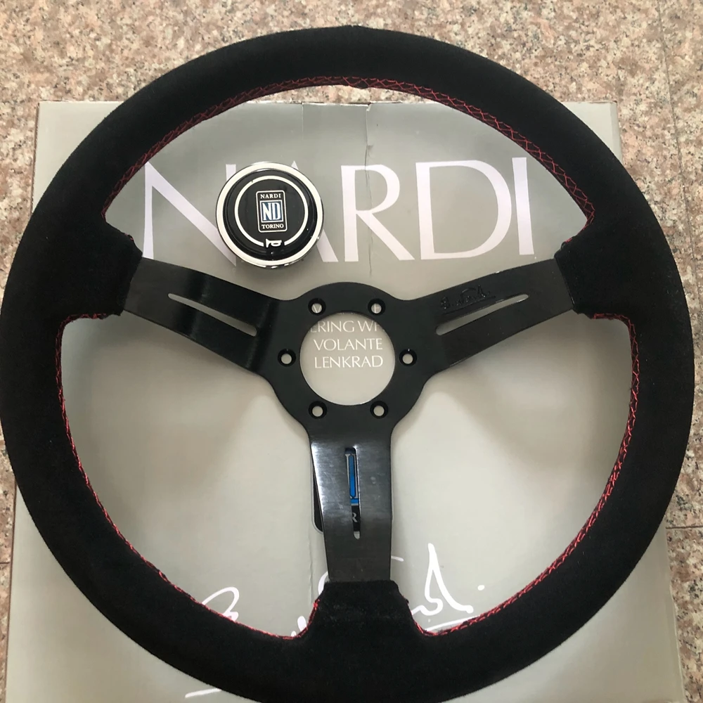 

14Inch Universal Racing Drift Nardi Steering Wheel Car Suede Leather JDM Steering Wheel Volantes For VW HONDA TOYOTA BMW Volvo