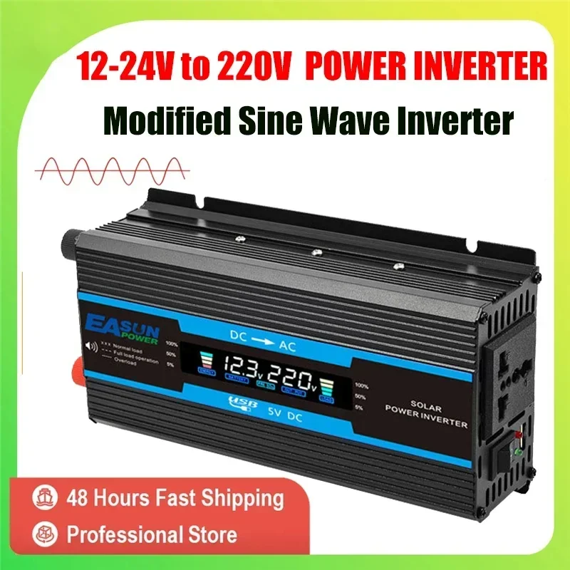 

DC 12-24V To AC 220V Car Inverter 600W/1200W/1600W/2200W/2600W Modified Sine Wave Power Inverters Transformer Solar Converter