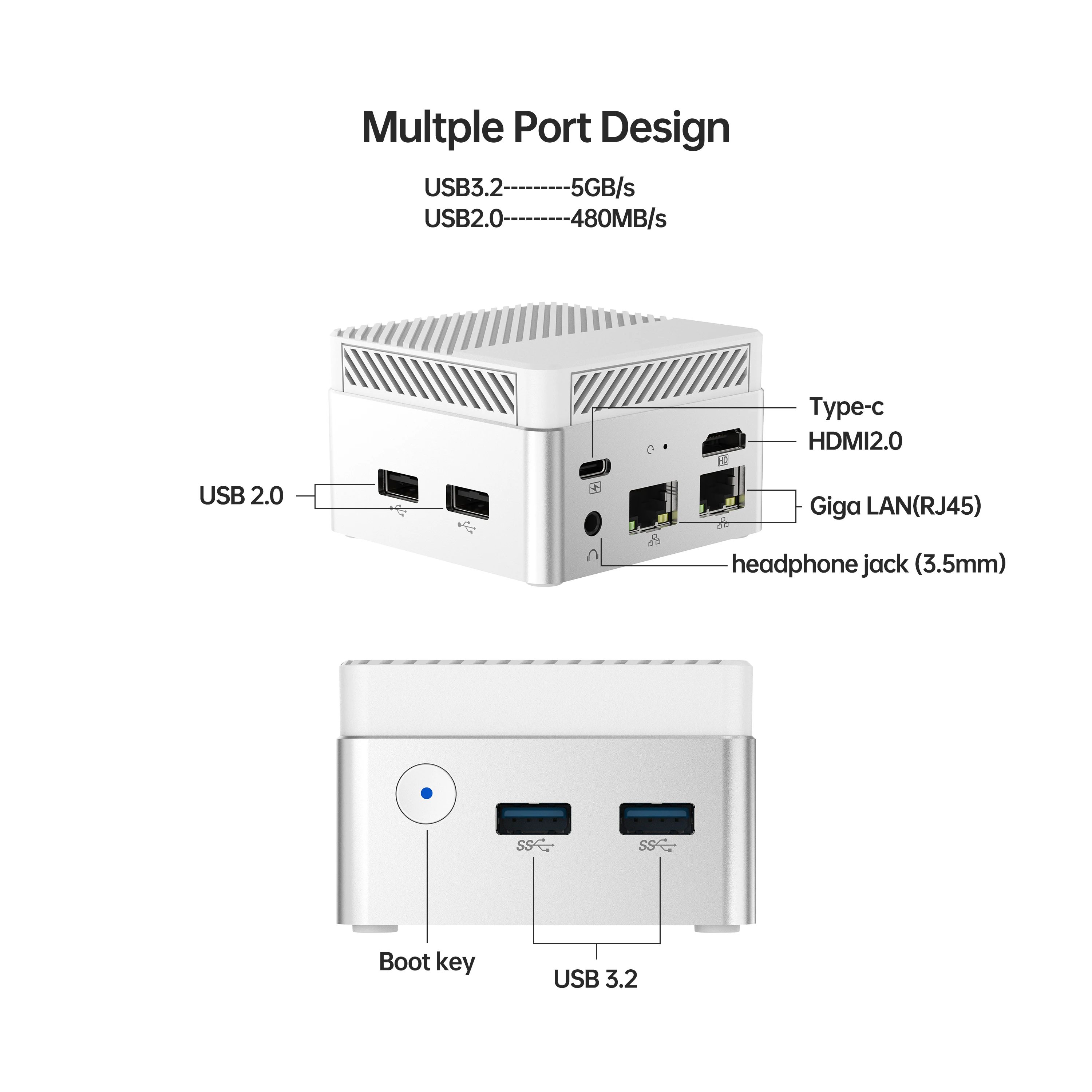 MOREFINE Mini PC 12th Gen N95 (حتى 3.4 جيجا هرتز) 8 جيجا بايت LPDDR5 256 جيجا بايت NVME SSD كمبيوتر صغير متوافق مع Windows11Pro يدعم 4K@60