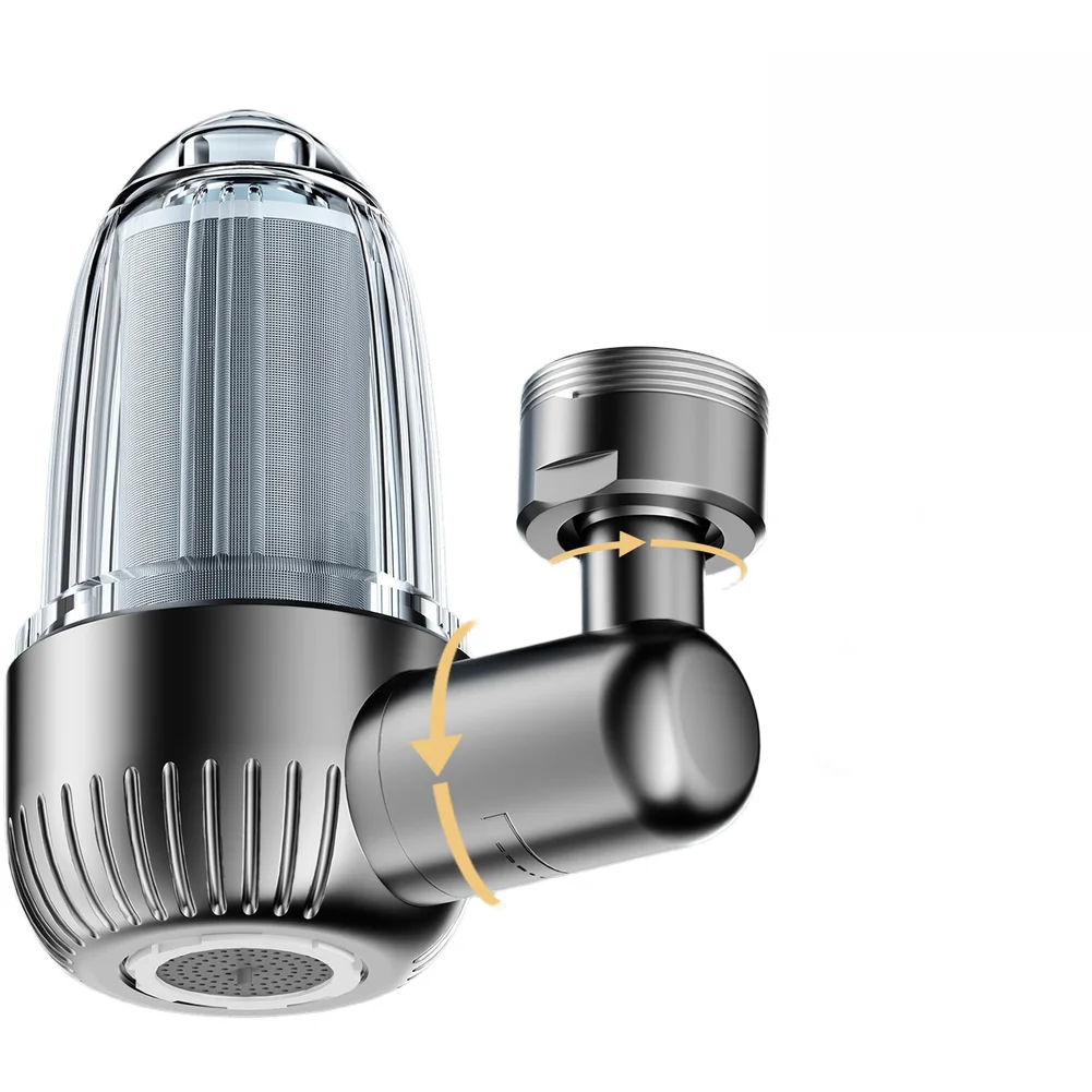

Silver Rotating Faucet Filter 720 Degree Rotation Removes Impurities Retains Minerals Powerful Cleaning Stream
