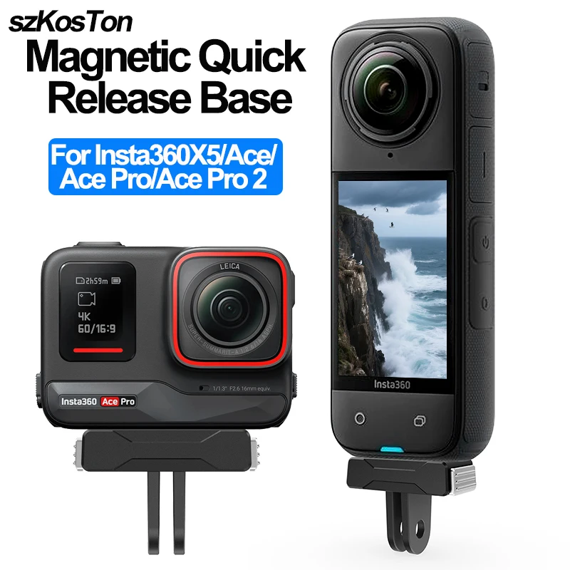 Magnetische Quick Release Basis Halterung Für Insta360 X5 Ace Pro/Pro 2 Magnetische Adapter Reiten Halter Für Insta 360 kamera Zubehör