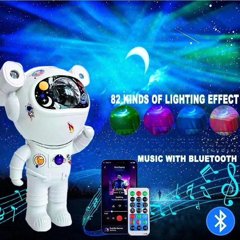 

Bluetooth Astronaut Galaxy Projector LED Star Light Aurora Moon Nebula Night Light For Kids Bedroom Ambiance Decor