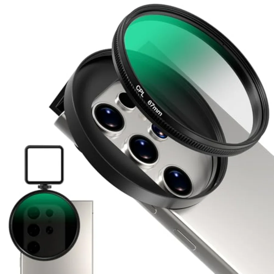 

67-мм CPL-фильтр для телефона с AR-покрытием, поляризационный объектив с металлическим креплением Cold Shoe, круговой поляризационный фильтр, совместимый с iPhone