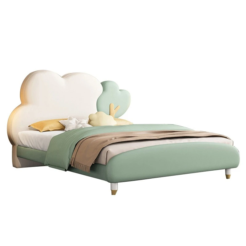 

Cloud bed boy, soft bag bed, French solid wood 1.5 meters, girl bed